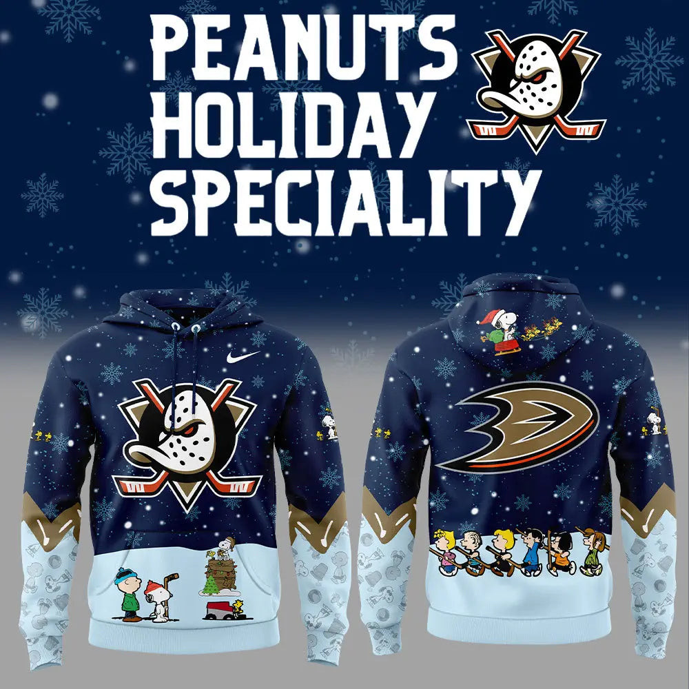 Anaheim Ducks Peanuts Hookey Hoodie Snoopy Night Hockey Hoodie Presents For Football Fans