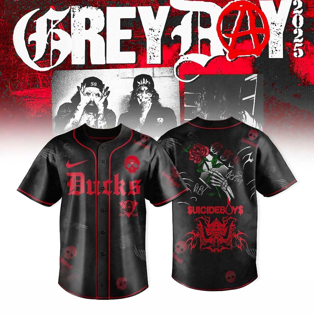Anaheim Ducks Suicideboys Grey Day Tour 2025 Jersey Best Gift For Hockey Fans