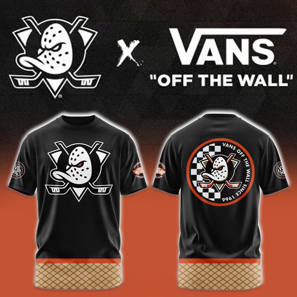 Anaheim Ducks x Vans Off The Wall Special T-Shirt Unique Gifts For Hockey Fans