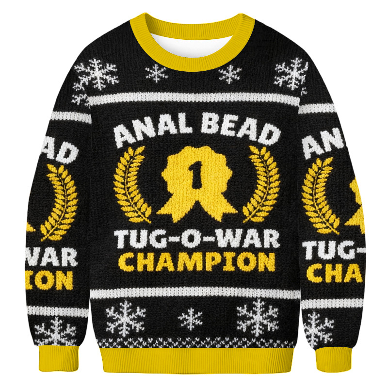 Anal Bead Tug O War Champion Christmas Ugly Sweater Winter Apparel Christmas Gift For Husband