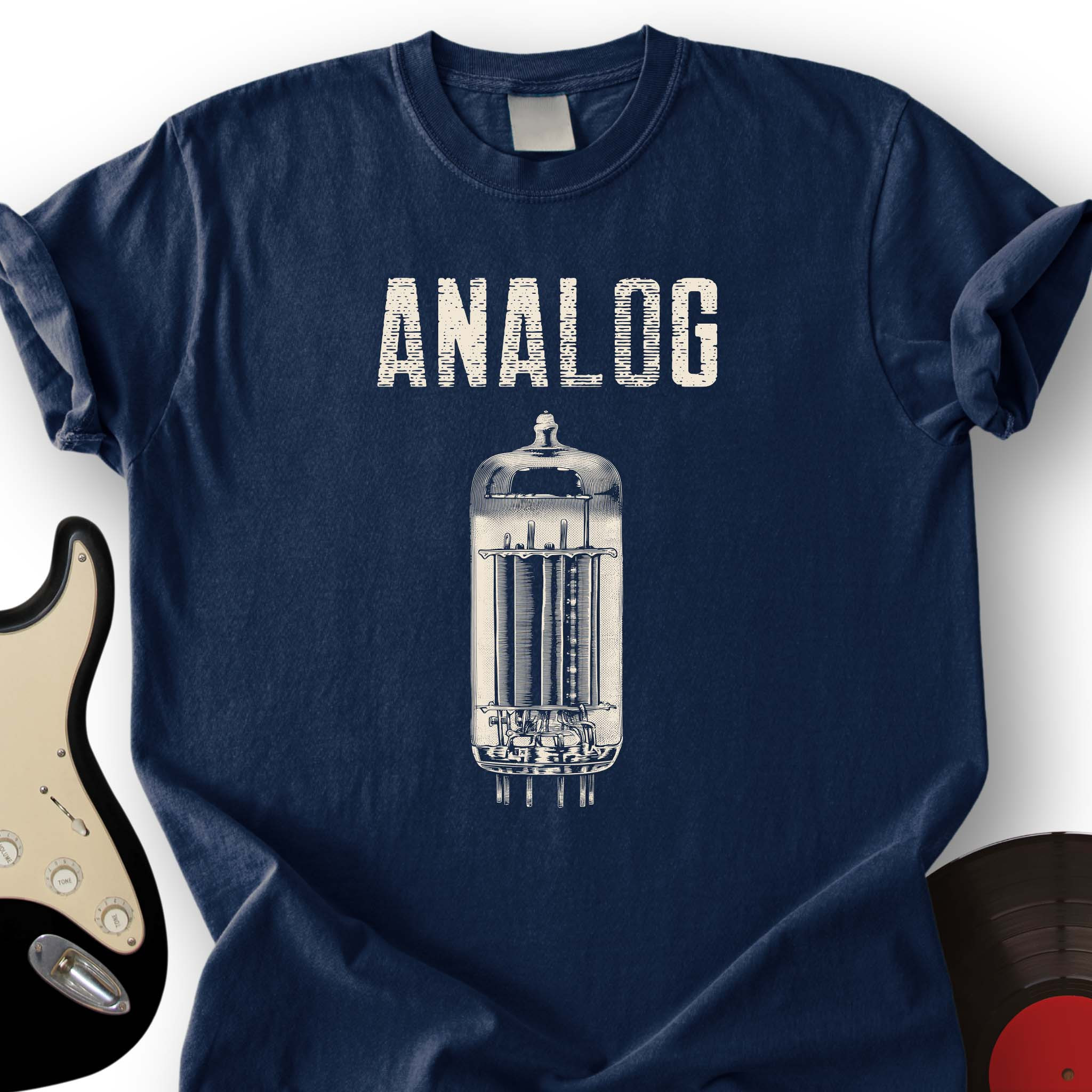 Analog T-Shirt Vintage Audio Tube Graphic Tees Retro Music Gift For Sound Engineers