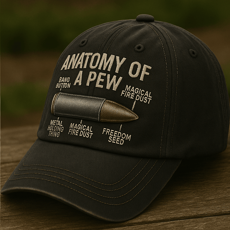 Anatomy Of A Pew Hat Bullet Pattern Patriotic Baseball Cap Gifts For Proud Veterans