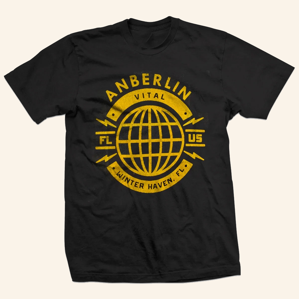 Anberlin Merch Anberlin Vital Winter Haven FL US Globe T-Shirt Cool Gifts For Rock Lovers