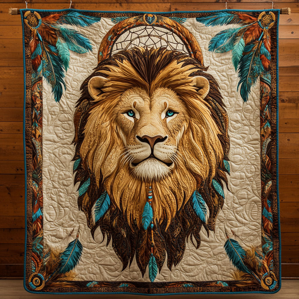 Ancestral Roar Quilt Blanket Native American Gifts For Lion Lovers