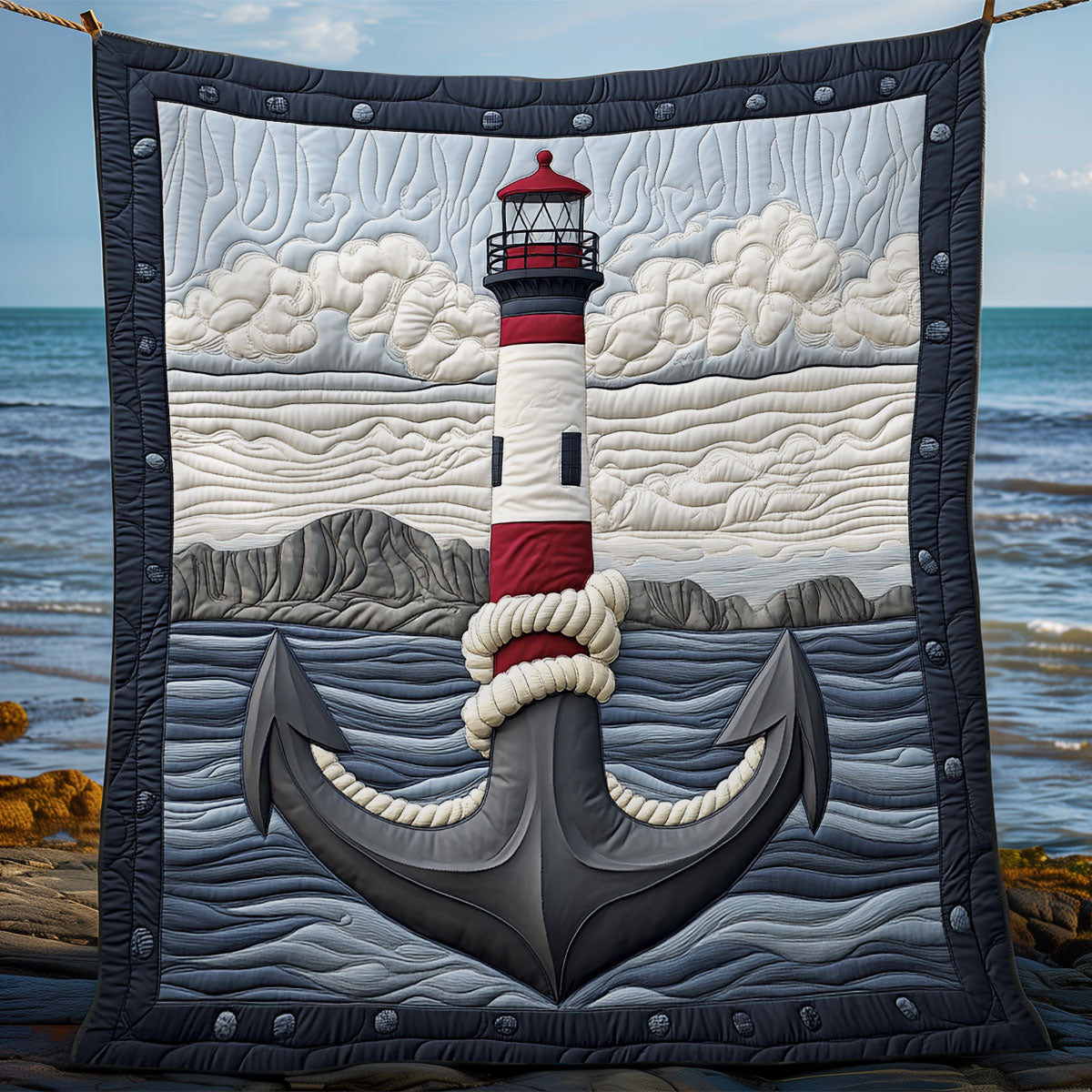 Anchor And Light Quilt Blanket Anchor Themed Gifts For Veterans