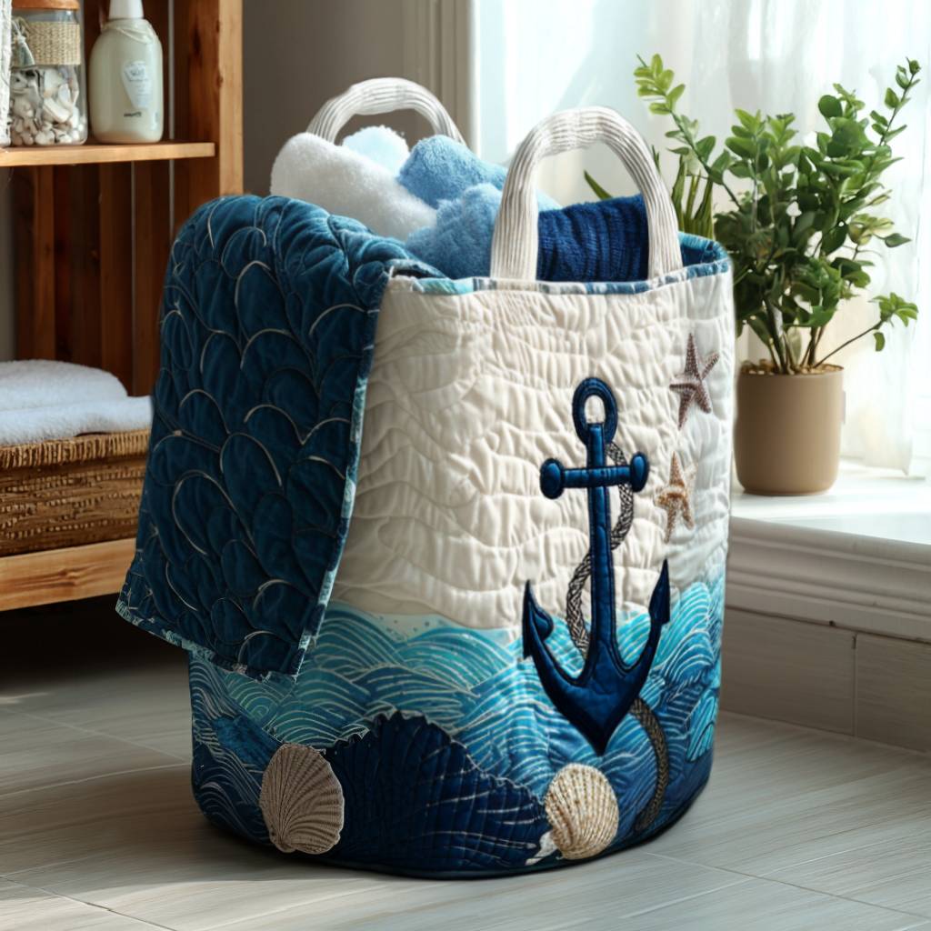 Anchor Away Quilted Laundry Basket Fall Merch Pick