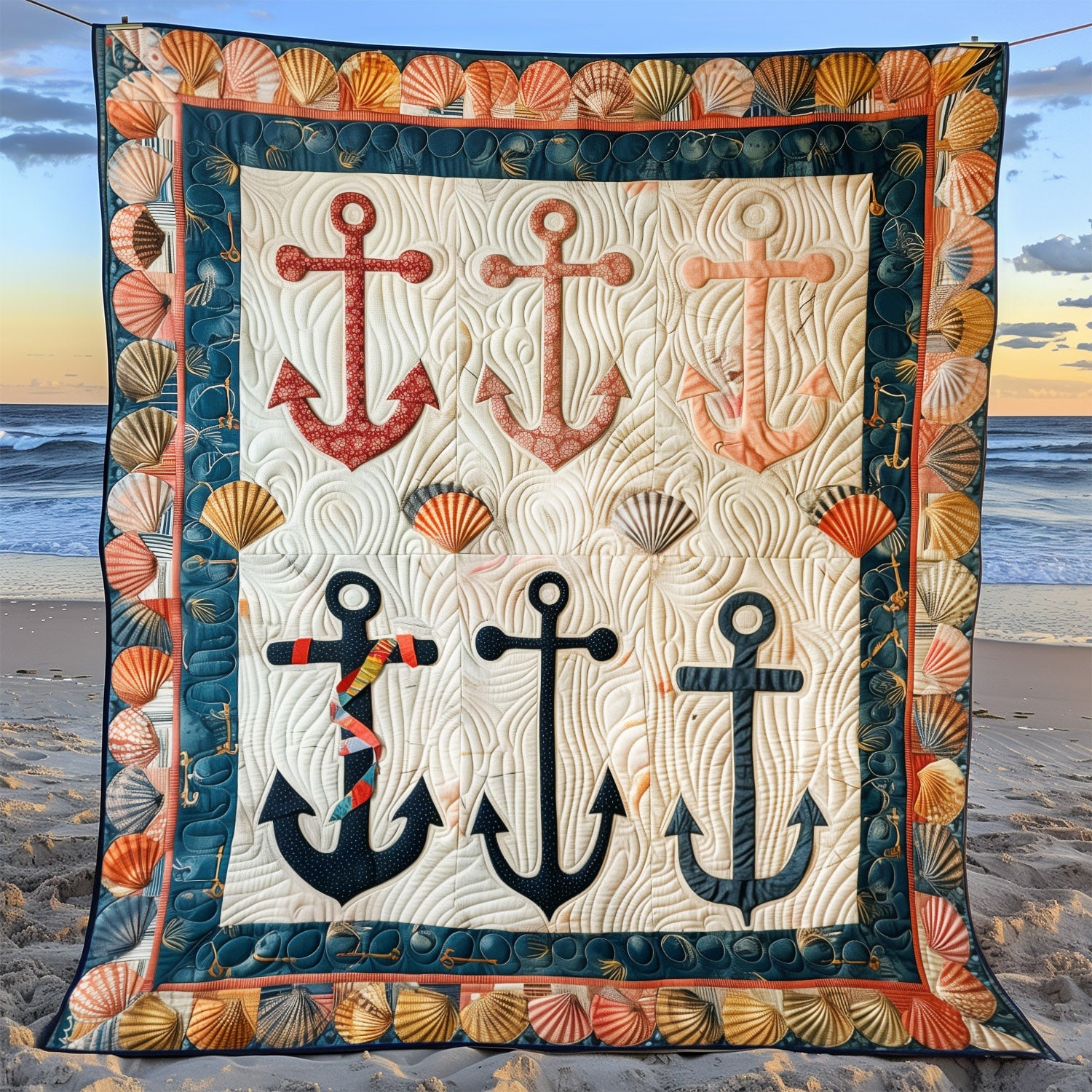 Anchor Haven Quilted Blanket Christmas Plush Blanket