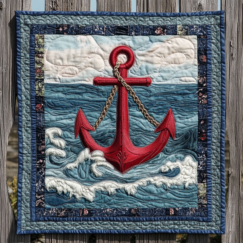 Anchor Horizon Quilt Blanket Navy Veteran Themed Anchor Gifts For Patriots