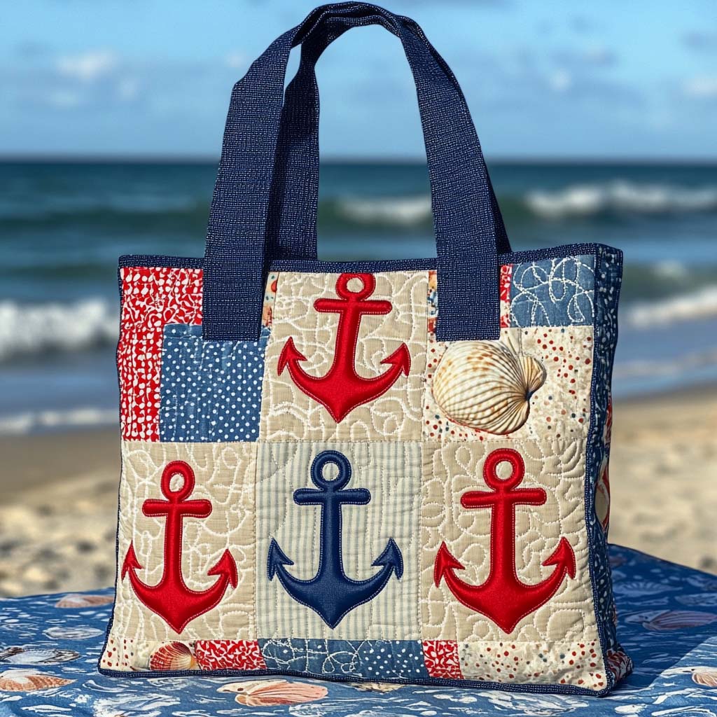 Anchor Love Quilted Tote Bag Best Gifts For Ocean Lovers
