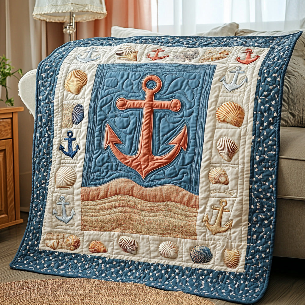 Anchor Quilted Blanket Sofa Throw BlanketAnchor Gifts For Him