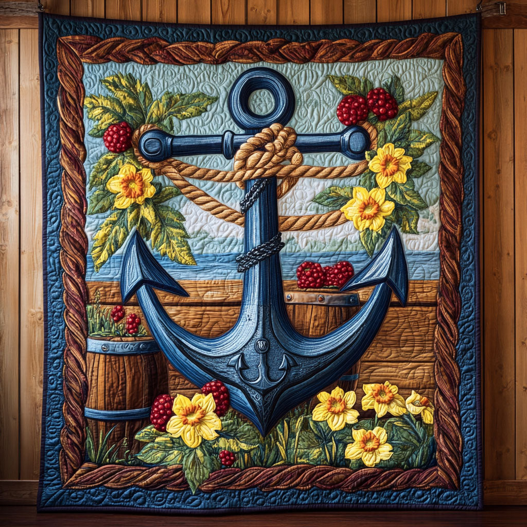 Anchor Spirit Quilt Blanket Navy Veteran Themed Gift Ideas For Patriots