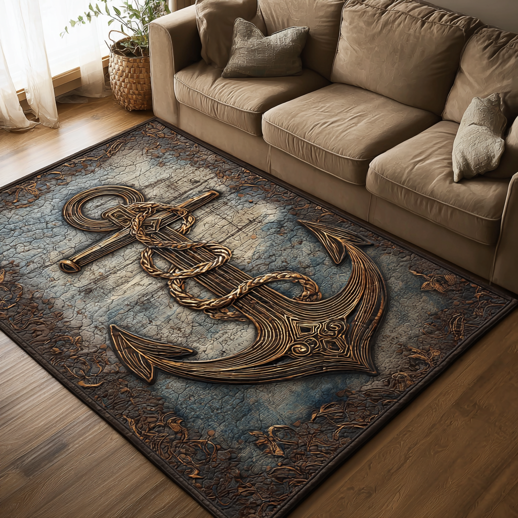 Anchor Tide Area Rug Outdoor Entryway Decor Ocean Themed Gift Ideas