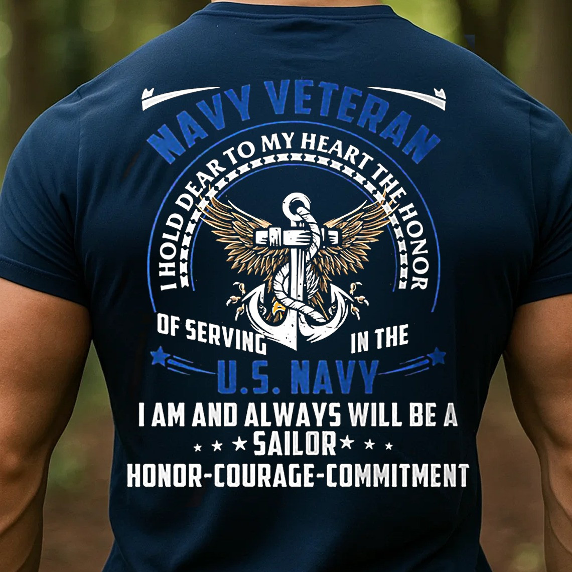Anchor United States Navy Veteran T-Shirt Honor Courage Commitment U.S. Navy Sailor Tee Gifts