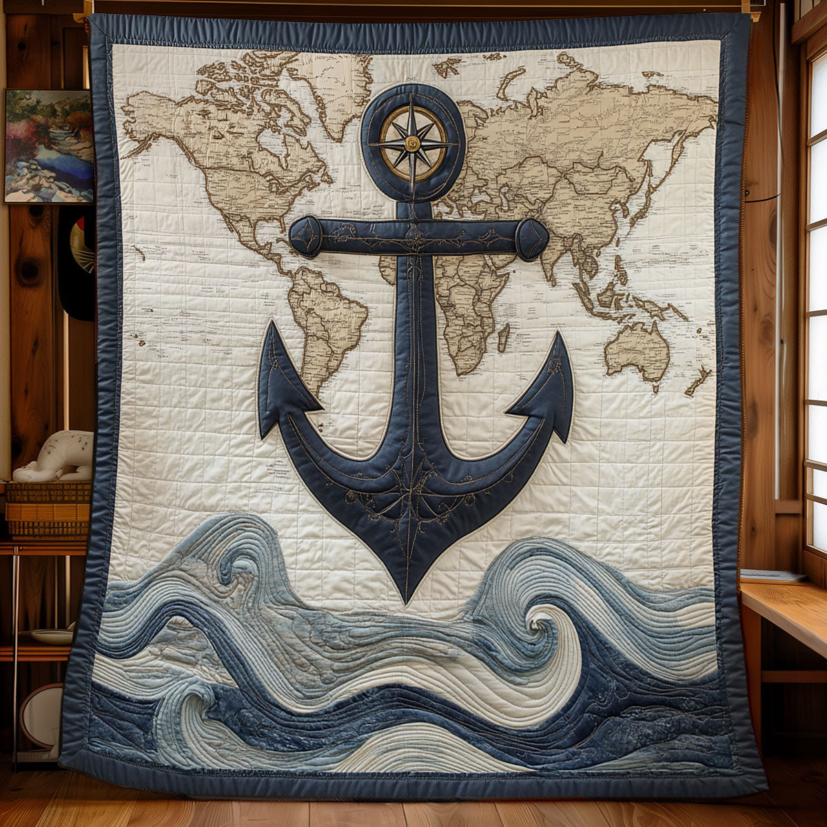 Anchor Voyage Quilt Blanket Map Navy Veteran Themed Ideas For Indenpence Day