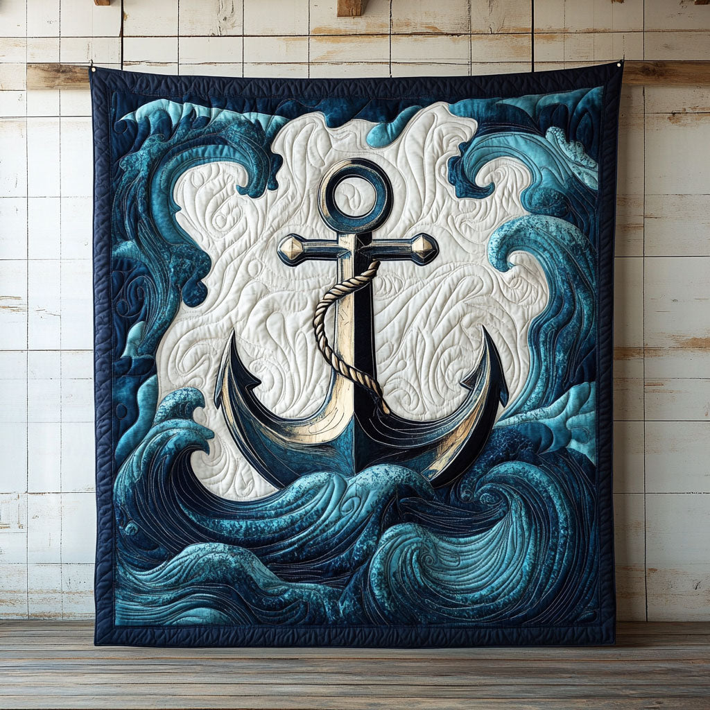 Anchor Waves Quilt Blanket Proud Navy Veteran Ideas For Indenpence Day