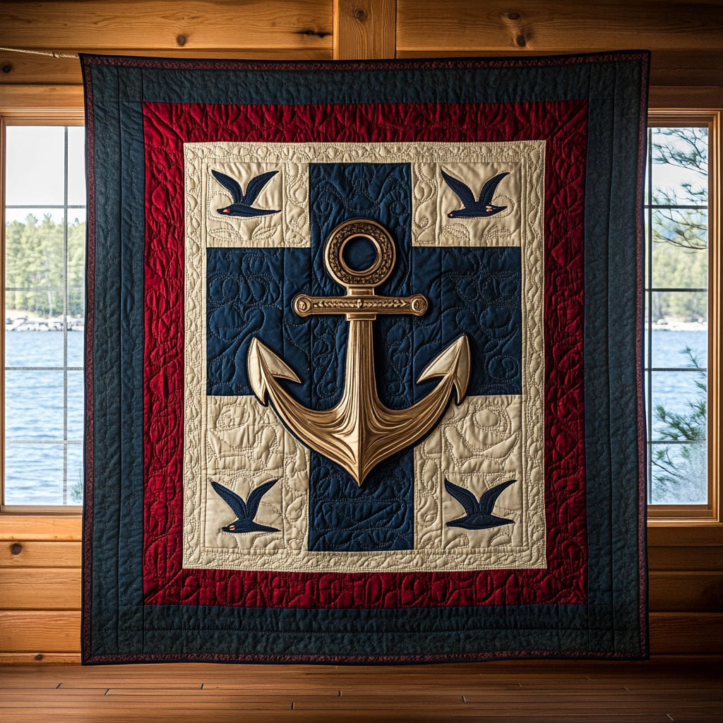 Anchor's Pride Quilt Blanket Navy Veteran Pride Presents For Ocean Lovers