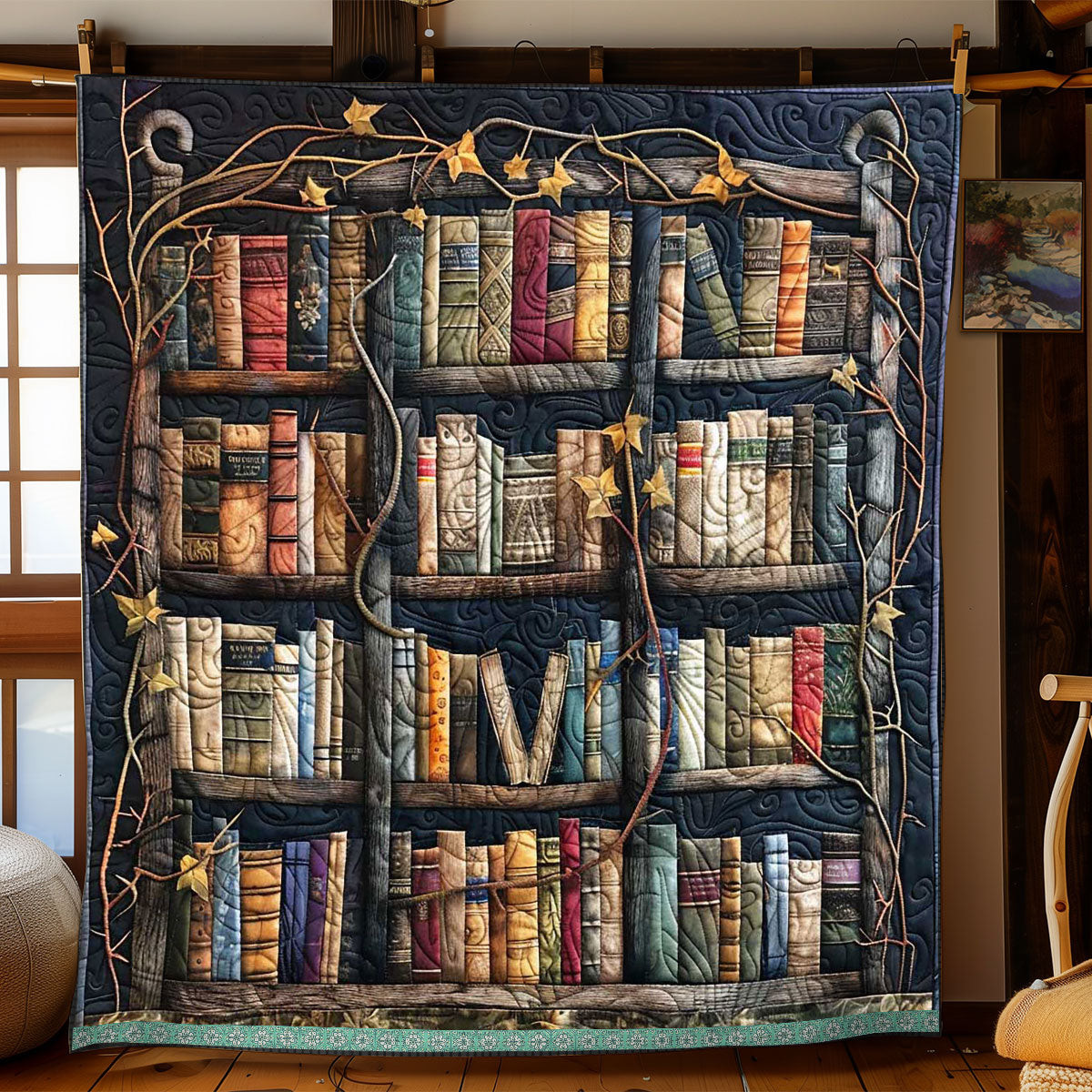 Ancient Castle Bookshelf Quilt Blanket Best Throw Blanket Awesome Mother's Day Gifts 2025