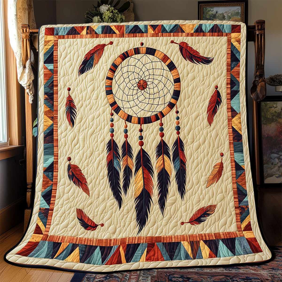 Ancient Dreamcatcher Quilt Blanket Native American Christmas Gift Ideas