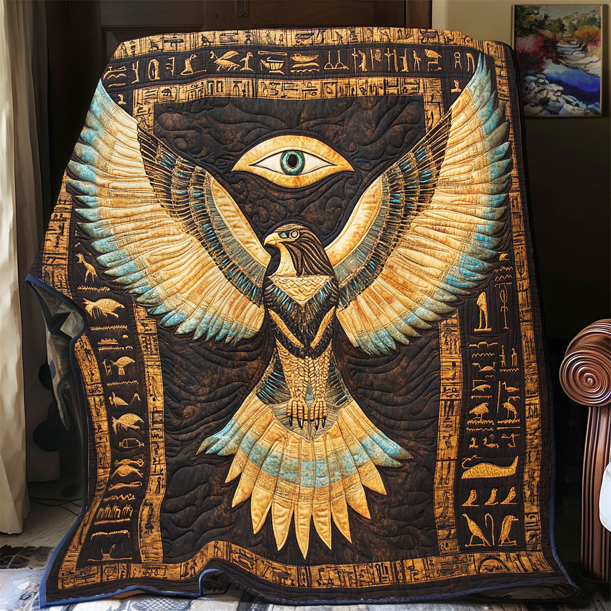 Ancient Egypt Quilt Blanket Egyptian Eagle Christmas Gifts For Women