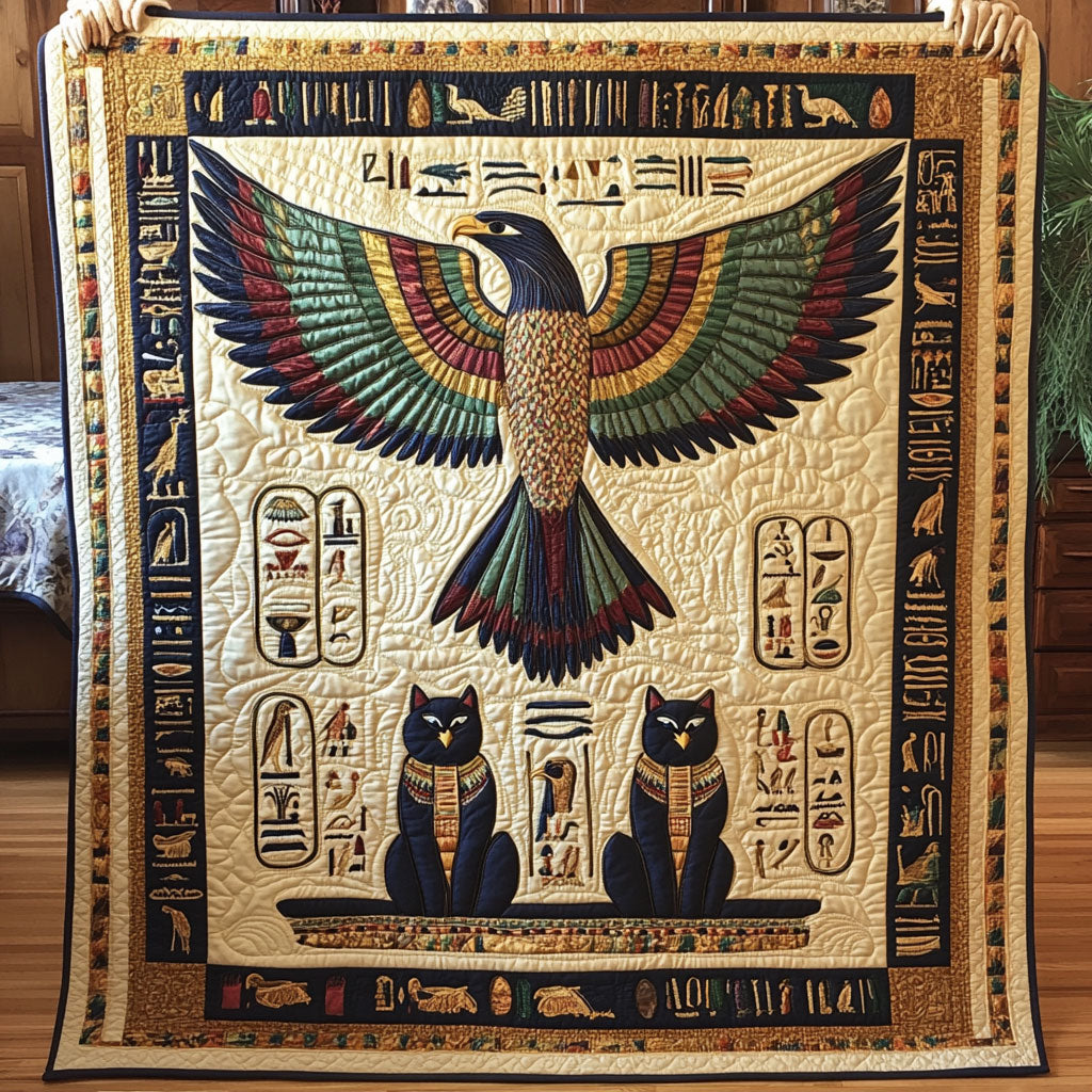 Ancient Egyptian Mythology Quilt Blanket Egyptian Eagle Unique Gifts Phoenix