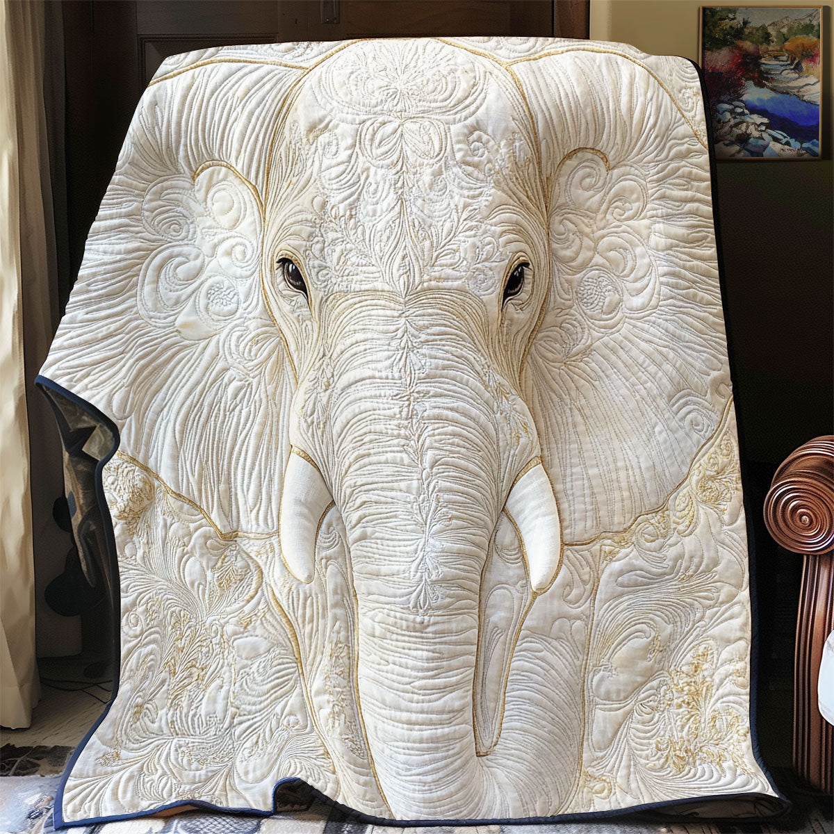 Ancient Elephant Quilt Blanket Birthday Gifts For Elephant Lovers