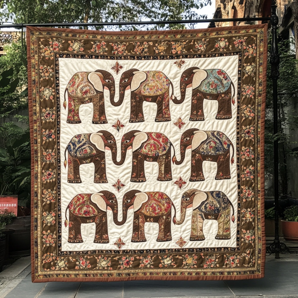 Ancient Elephant Quilt Blanket Native American Christmas Gift Ideas