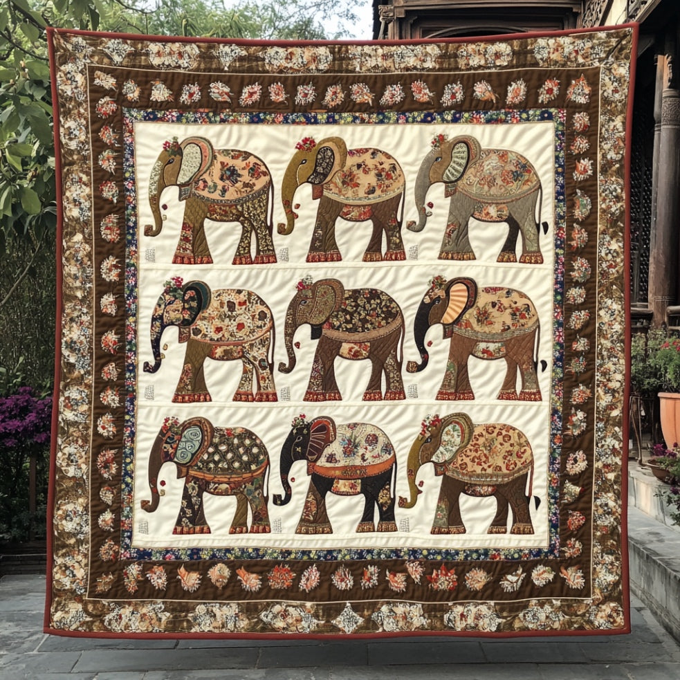 Ancient Elephant Quilt Blanket Native American Mother's Day Gifts