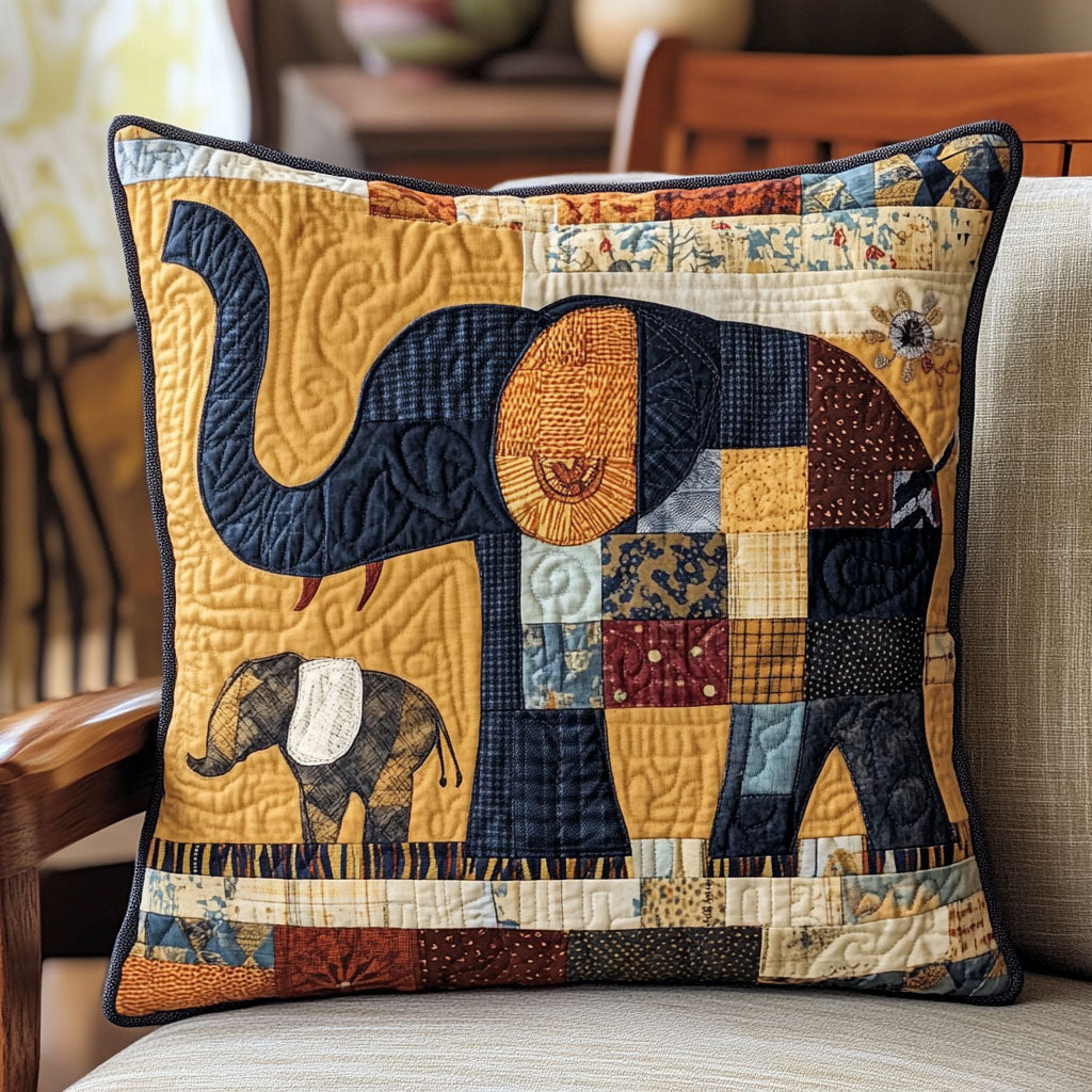 Ancient Footprints Quilted Pillow Case Nice Pillow Covers Gift Ideas For Elephant Lovers