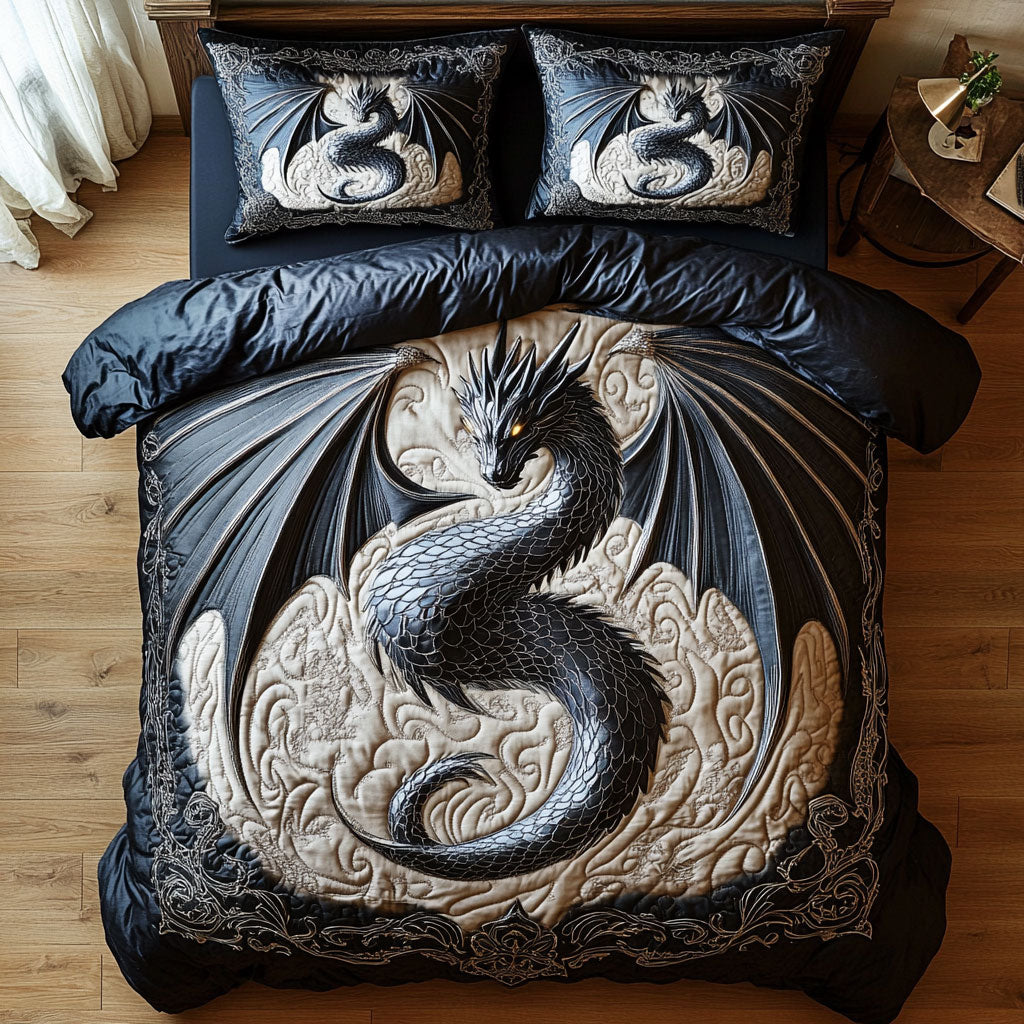 Ancient Guardian Quilt Bedding Set King Comforter Mythical Gift for History Lovers