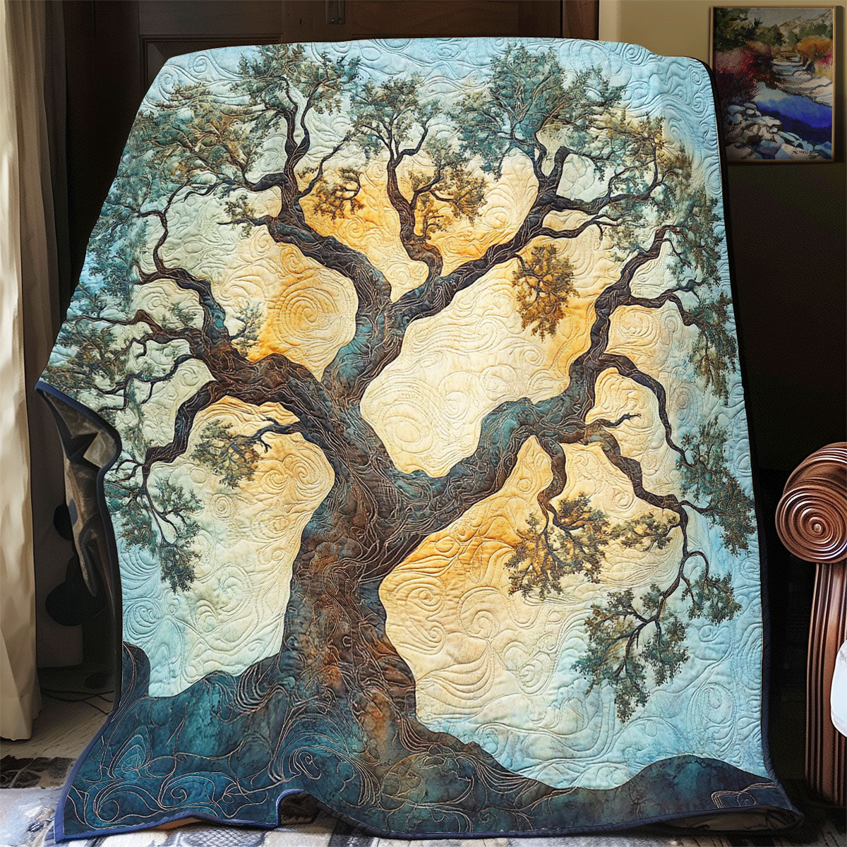 Ancient Oak Embrace Quilt Blanket Tree Of Life Gifts For Adults
