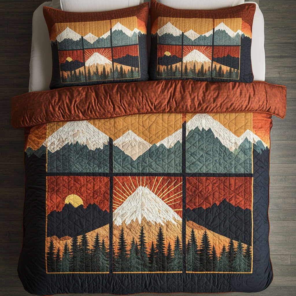 Ancient Path Mountain Quilted Bedding Set Duvet Cover Bedspread Best Gifts Bedroom Decorative