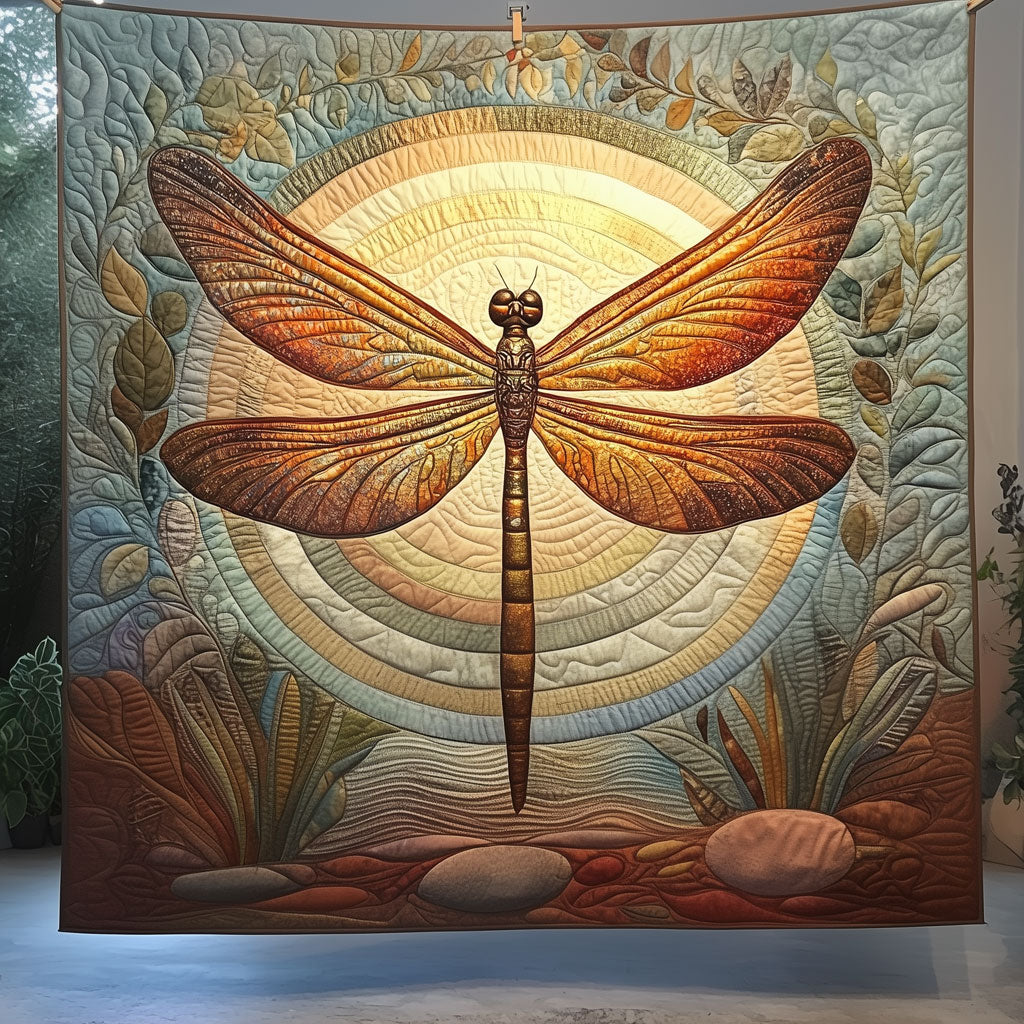 Ancient River Dragonfly Quilt Beautiful Quilt Blanket Gift for Cozy Living