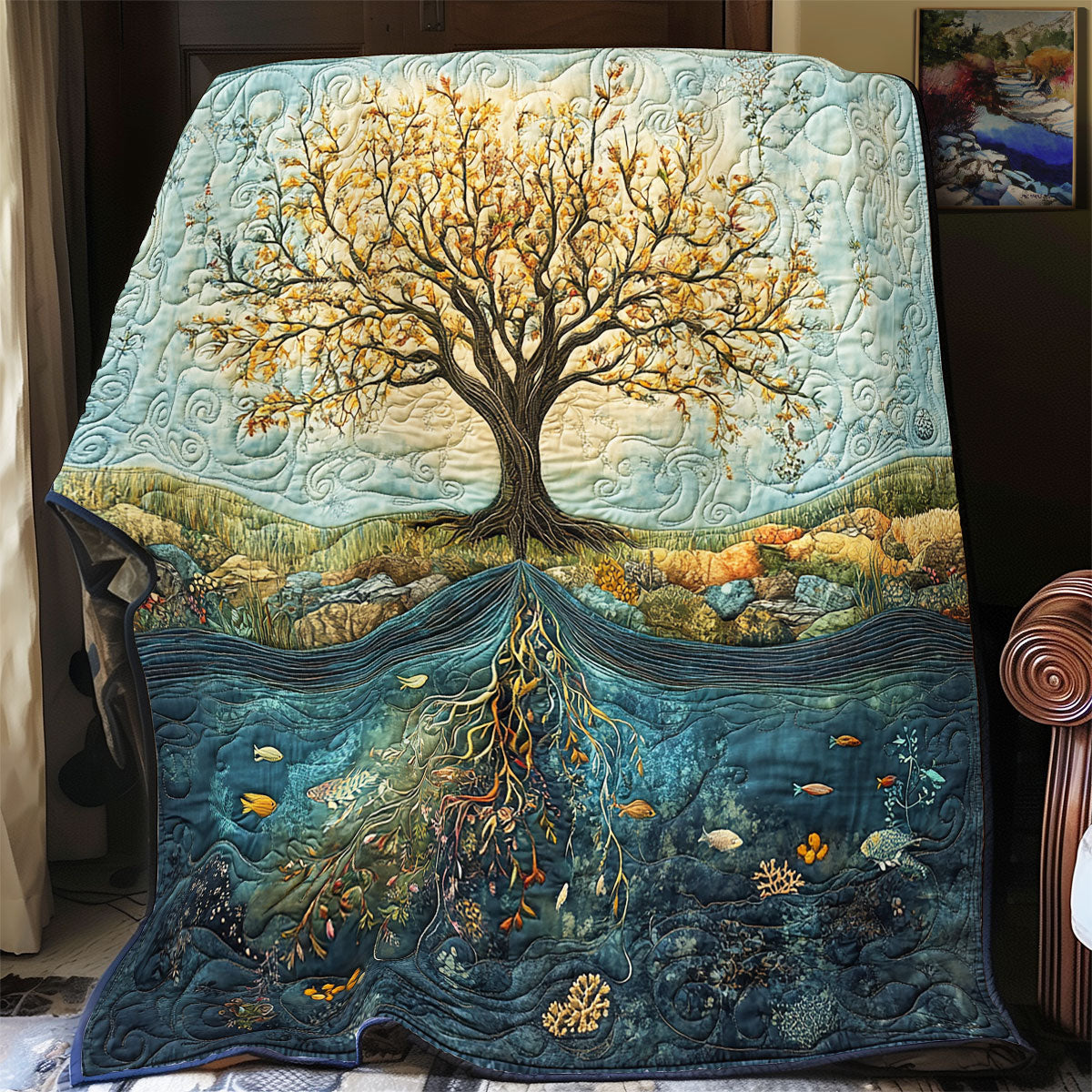 Ancient Tree Of Life Quilt Blanket Tree Of Life Christmas Gifts