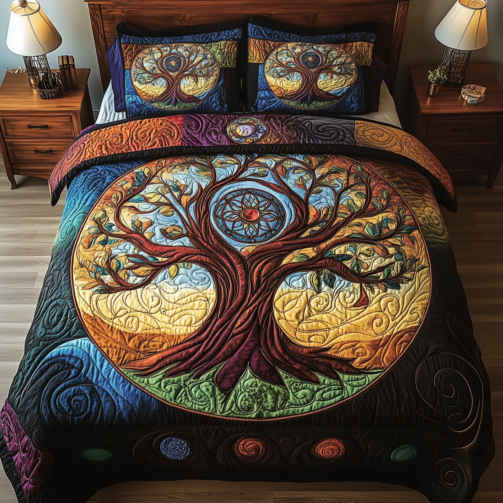 Ancient Tree Of Life Quilted Bedding Set Duvet Cover Bedspread Tree Of Life Gifts For Mom
