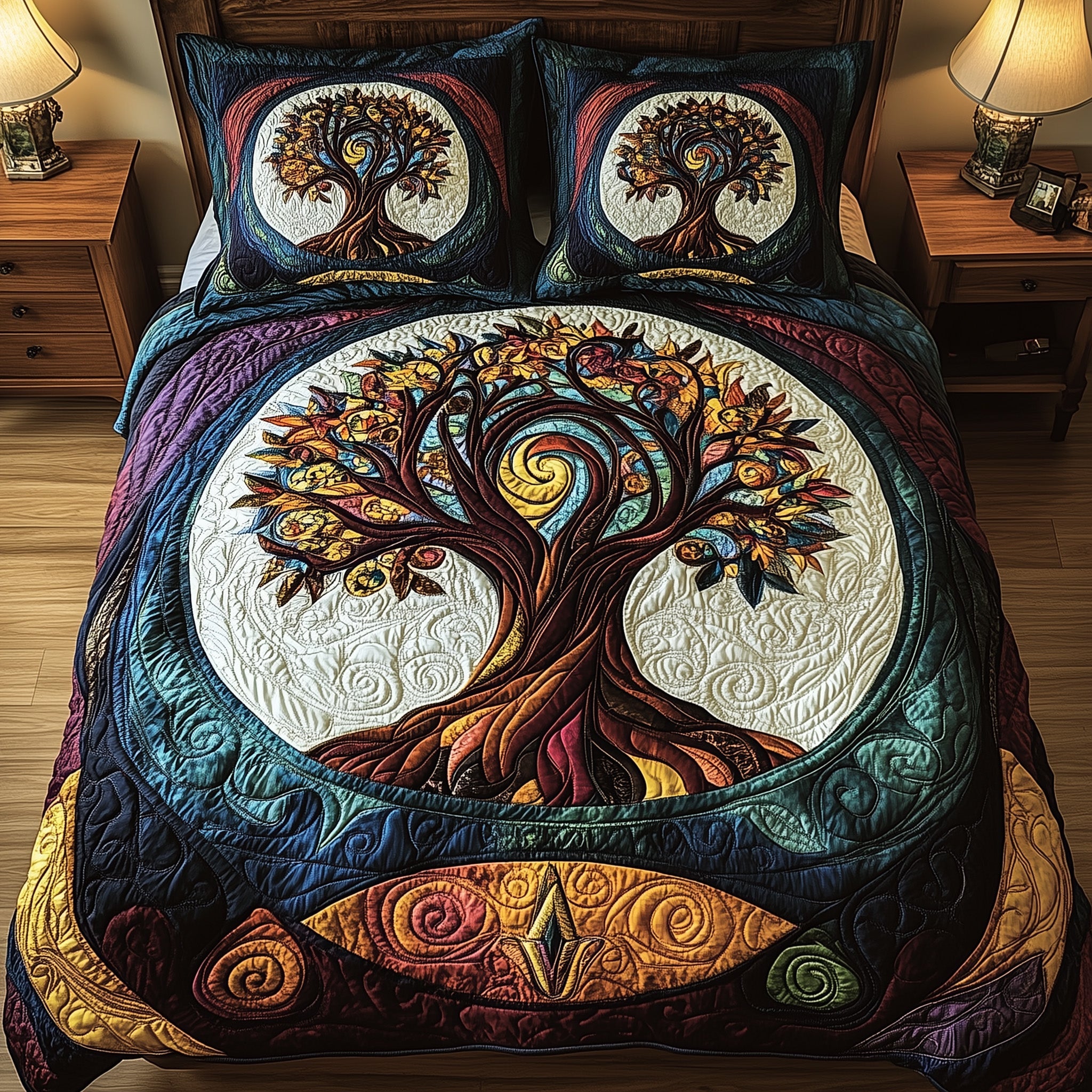 Ancient Tree Of Life Quilted Bedding Set Duvet Cover Bedspread Tree Of Life Gifts For Parents