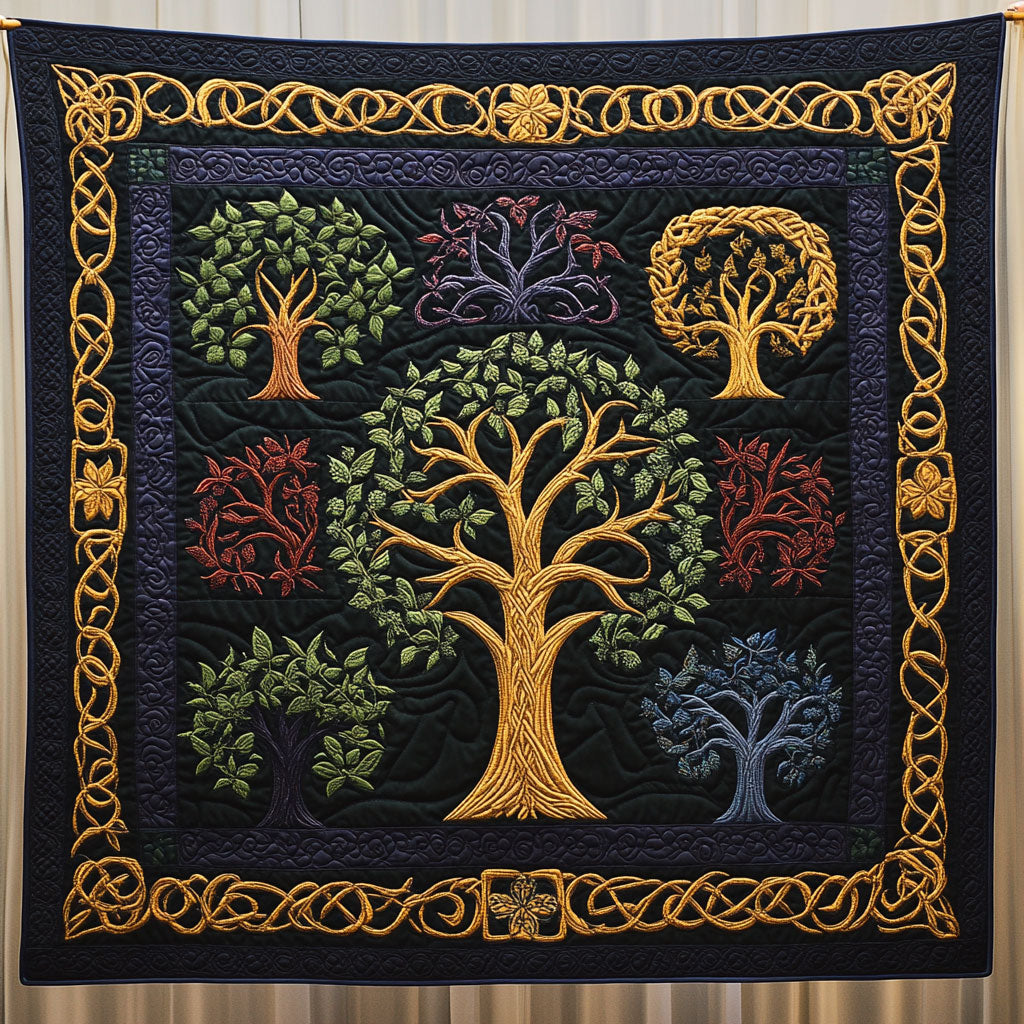 Ancient Tree Quilt Blanket Plant Throw Blanket Gift Ideas For Tree Lovers