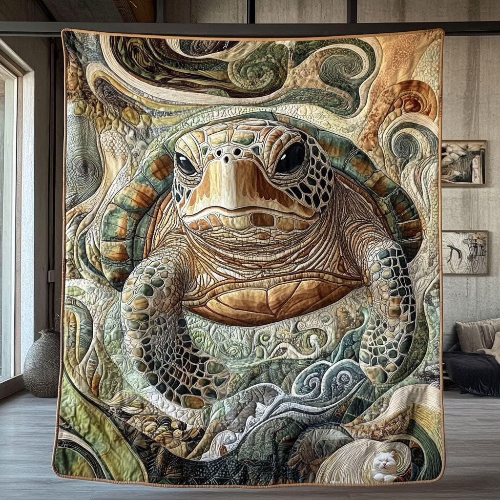 Ancient Turtle Christmas Quilt Blanket Xmas Gifts For Someone Who Loves Animals