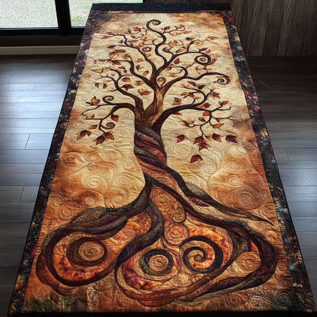 Ancient Wisdom Quilted Table Runner Dining Room Decor Tree Of Life Christmas Gifts