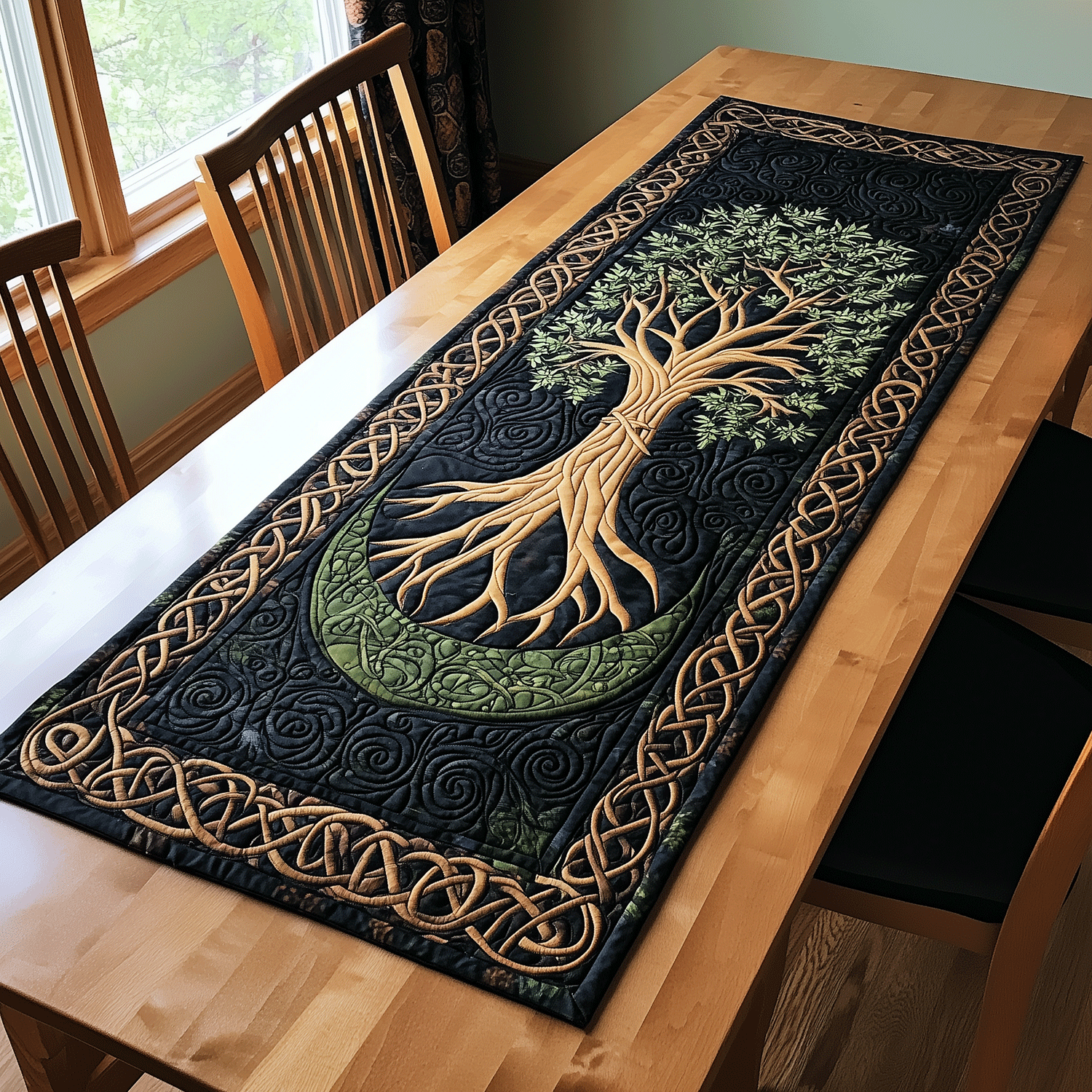 Ancient Wisdom Quilted Table Runner Dining Table Runner Father's Day Gifts For Grandpa