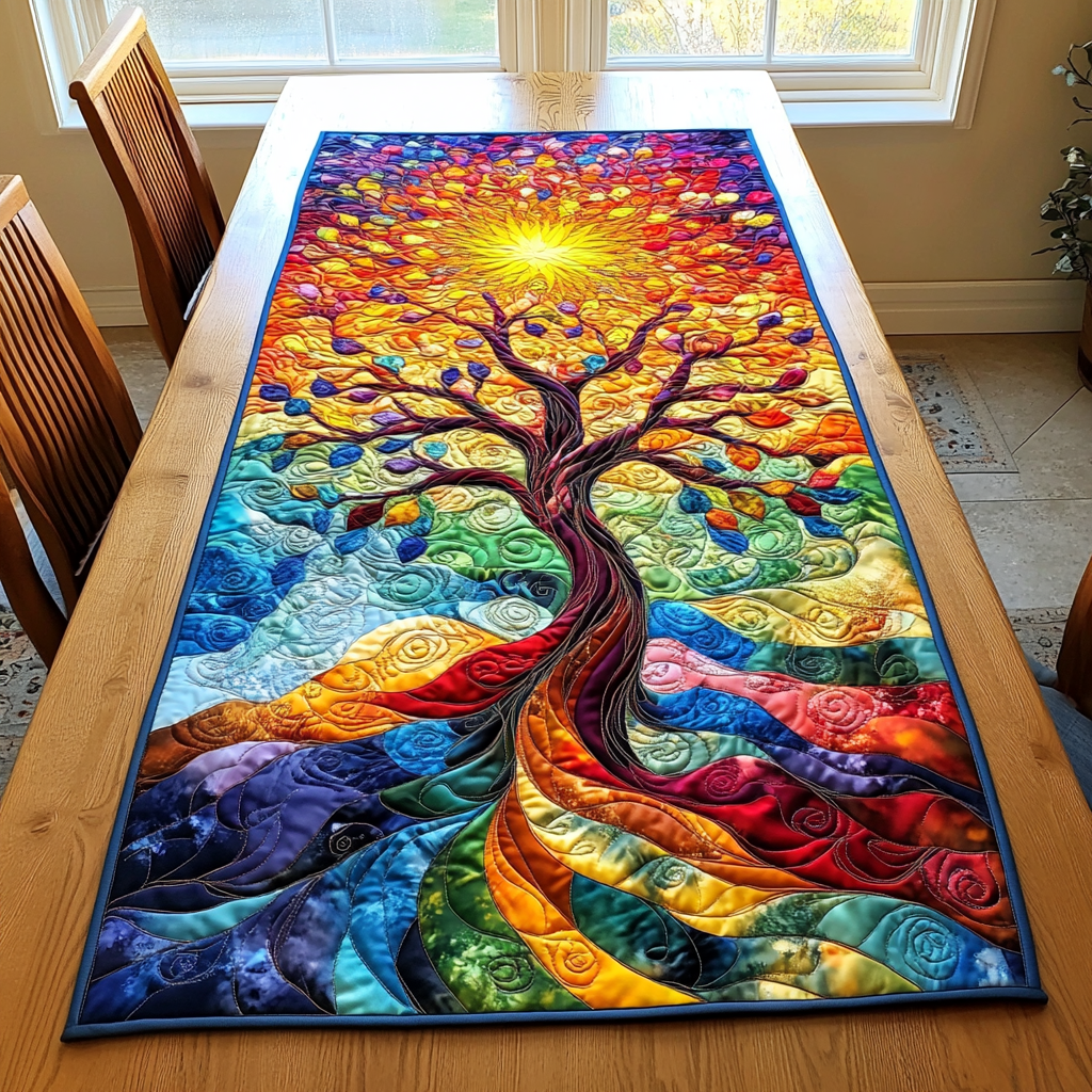 Ancient Wisdom Quilted Table Runner Floral Runner Best Gifts For New Moms
