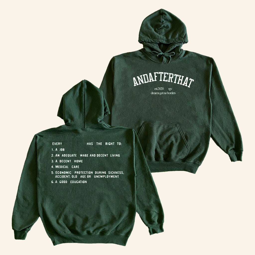 Andafterthat Merch The University Green Hoodie Gifts For Wife