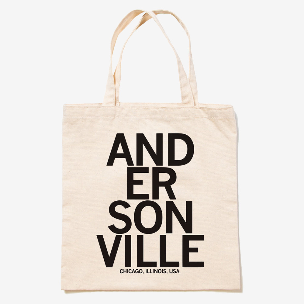 Andersonville Stacked Text Tote Bag Patriotic Chicago Bag Gifts For Girlfriend