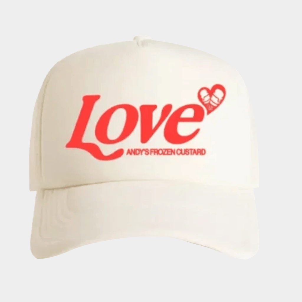 Andy's Frozen Custard Merch Andy's Frozen Custard Love Trucker Hat Gifts For Girlfriend-1