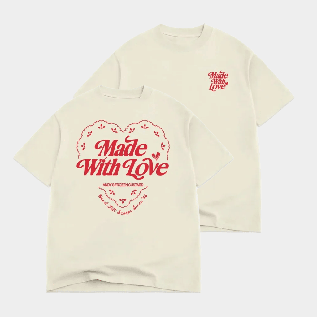 Andy's Frozen Custard Merch Andy's Frozen Custard Made With Love T-Shirt Gifts For BFF-1 Andy's Frozen Custard Merch Andy's Frozen Custard Made With Love T-Shirt Gifts For BFF-1