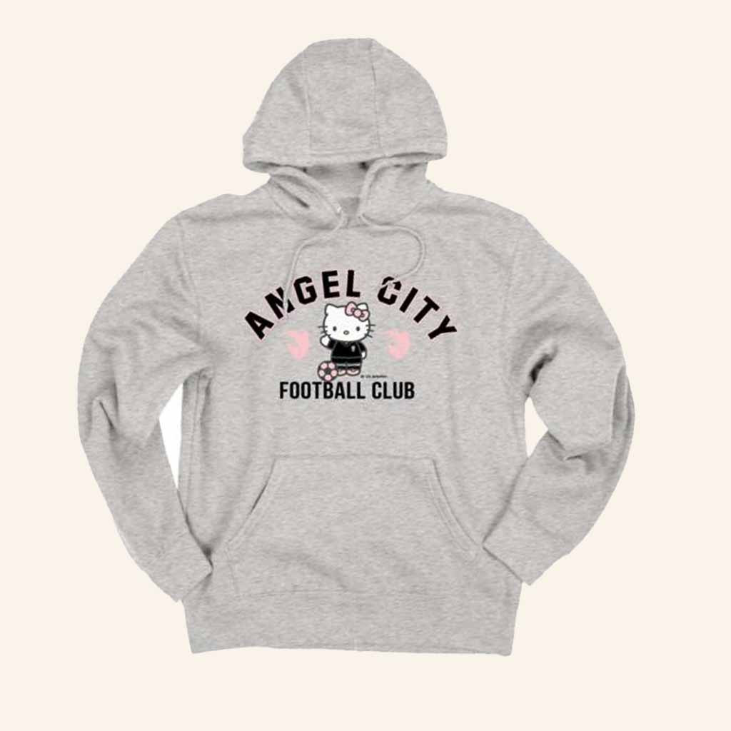 Angel City Merch Angel City FC X Hello Kitty Grey Hoodie Gift Ideas For Football Lovers Angel City Merch Angel City FC X Hello Kitty Grey Hoodie Gift Ideas For Football Lovers