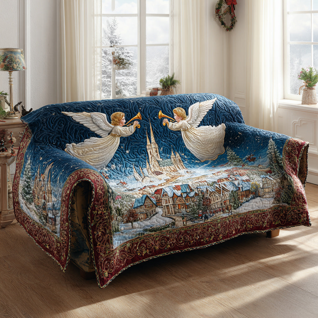 Angel City Trumpet Quilted Sofa Cover Christmas Living Decor Good Gifts For Mom