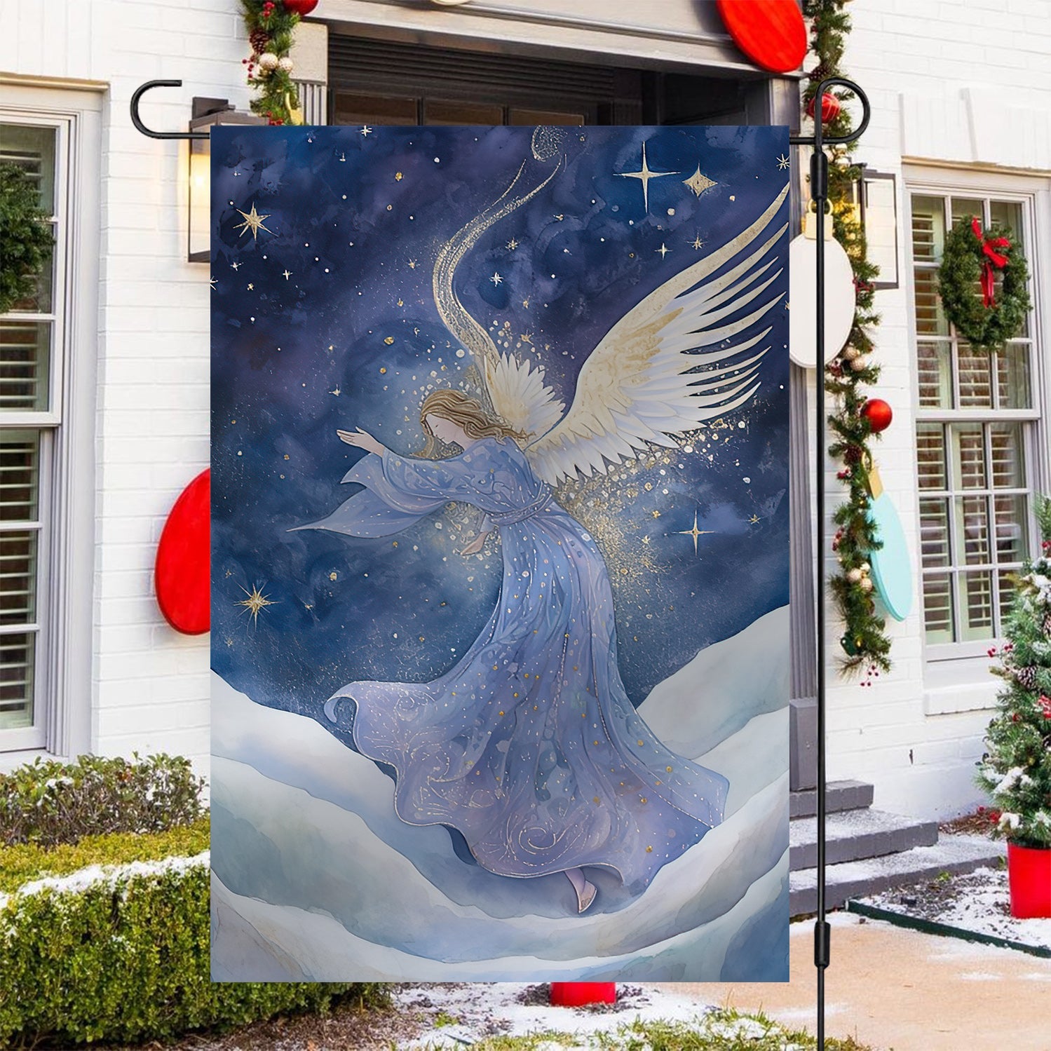 Angel Dancing On The Cloud Xmas Garden Flag Christmas Flag Gift For Angel Lovers
