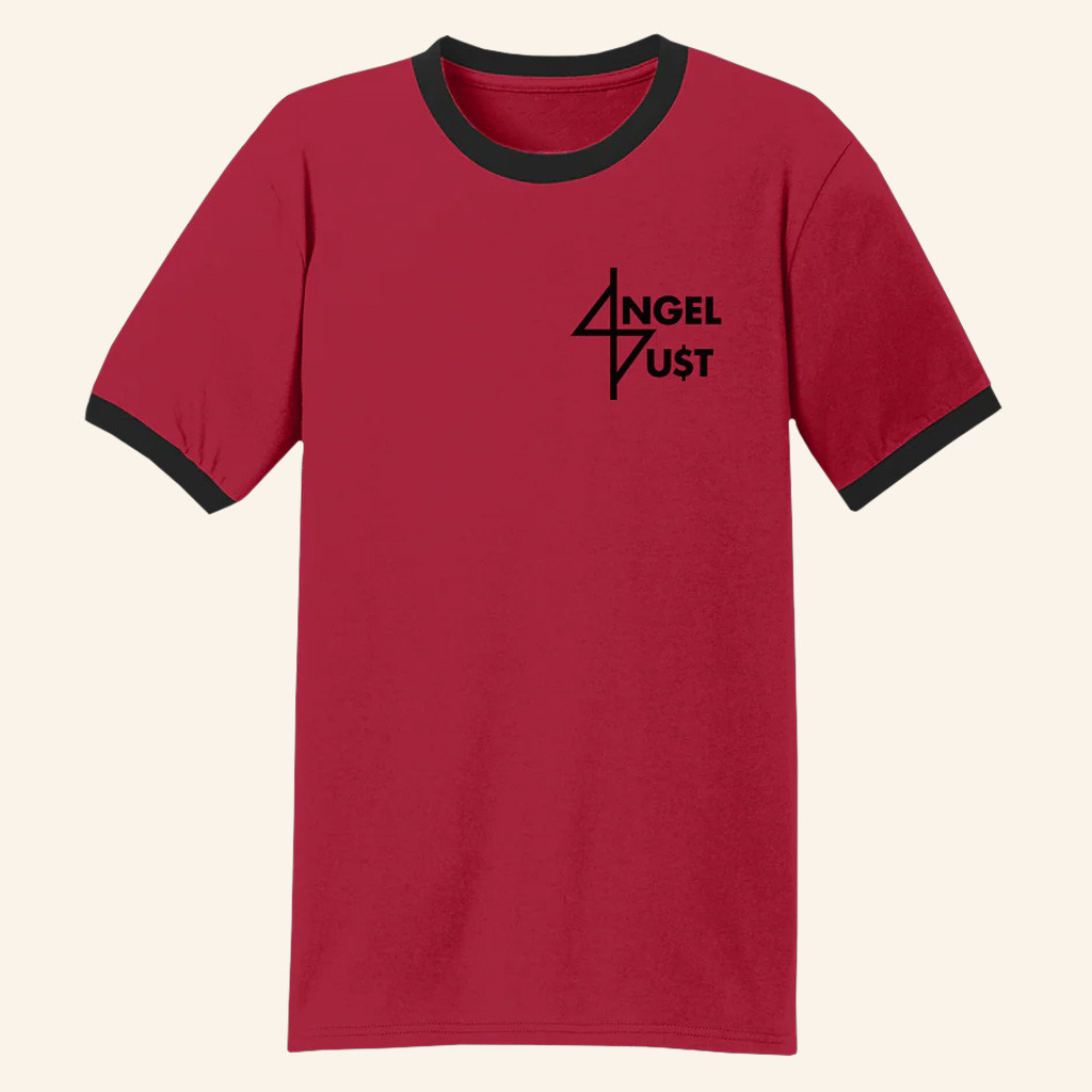 Angel Dust Merch Angel Dust TXT Logo Ringer T-Shirt Presents For Music Lovers