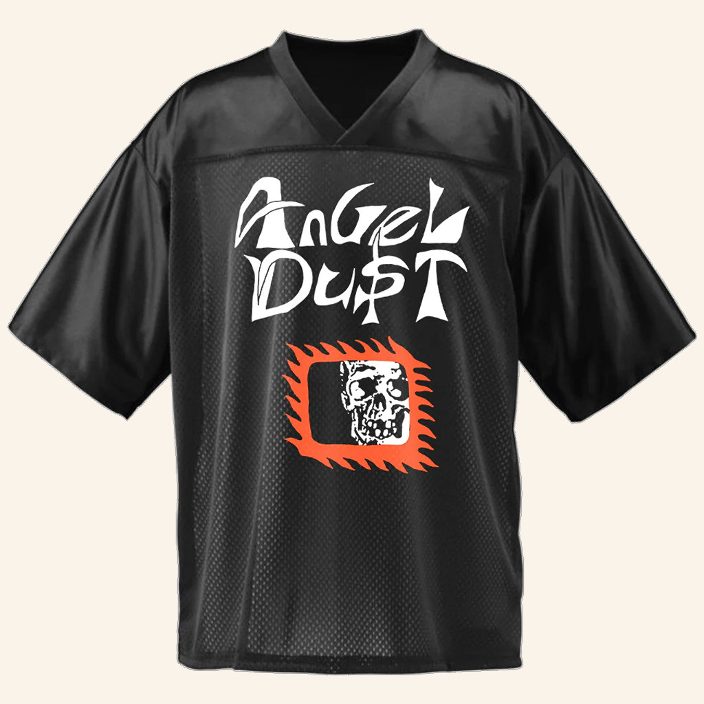 Angel Dust Merch Peekaboo Skull Black Football Jersey Gifts For Music Fans