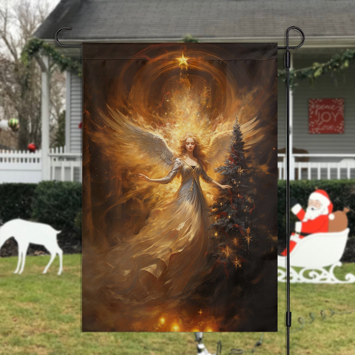 Angel Fire Christmas Flag Angel Themed Christmas Outdoor Decoration Gifts For Christians